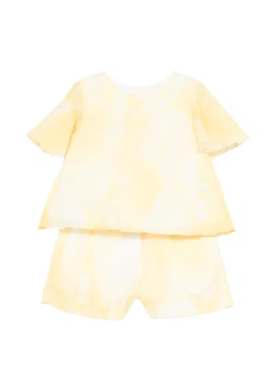 Givenchy Kids' Logo-embroidered Shorts Set In Yellow