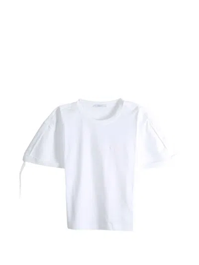 Givenchy Logo-embroidered Sleeve-detail T-shirt In White