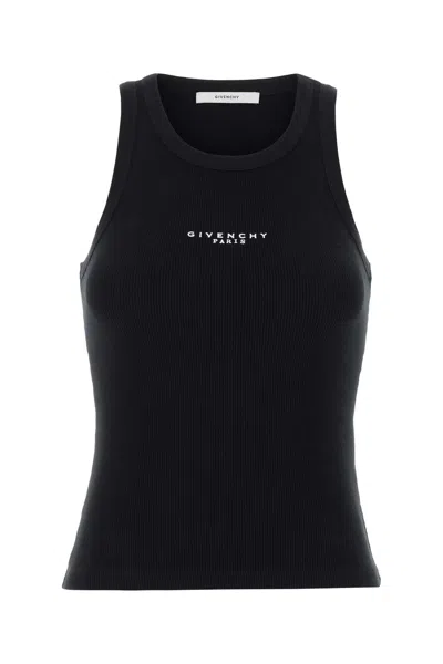 Givenchy Logo-embroidered Stretch Cotton Tank Top In Black
