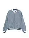 Givenchy Logo-embroidered Striped-pattern Jacket In Blue