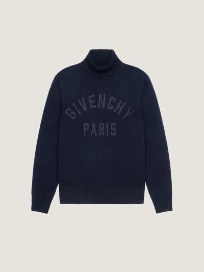 Givenchy Logo-embroidered Sweatshirt In Navy