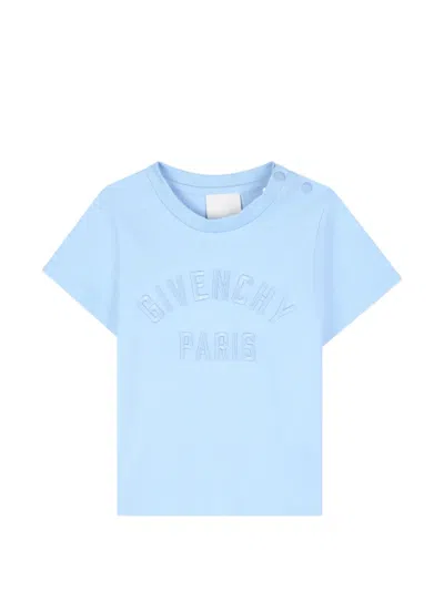 Givenchy Babies' Logo-embroidered T-shirt In Blue
