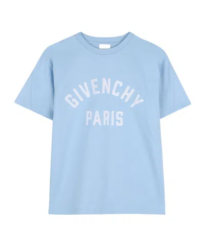 Givenchy Logo-embroidered T-shirt In Blue