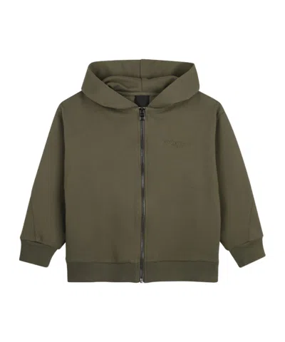 Givenchy Kids' Logo-embroidered Zip-up Hoodie In Green