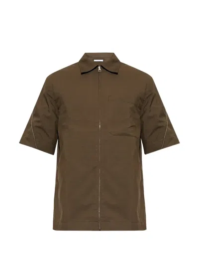 Givenchy Logo-embroidered Zip-up Shirt In Multi