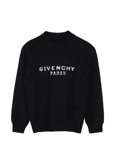 Givenchy Kids' Logo-intarsia Sweater In Black