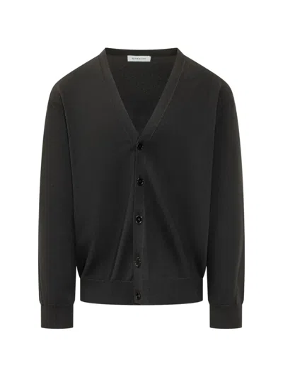 Givenchy Logo-intarsia V-neck Cardigan In Black