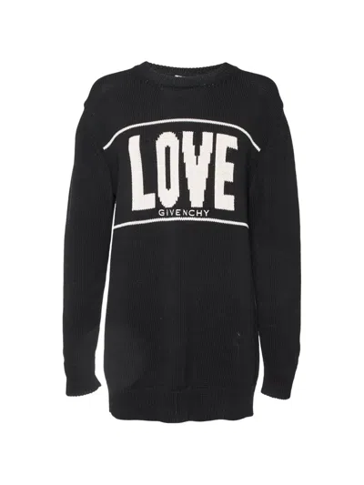 Pre-owned Givenchy Logo-knit Sweater In Black