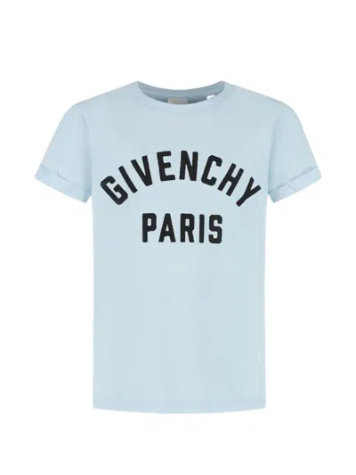 Givenchy Kids' Logo-lettering T-shirt In Blue