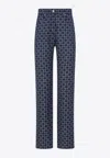 Givenchy High-waisted Tapered Jeans With Distinctive Pattern In Blue