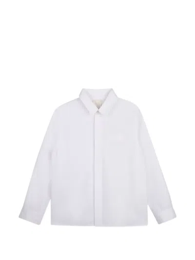 Givenchy Kids' Logo-patch Cotton Shirt In White