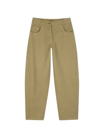 Givenchy Kids' Logo-patch Curved-leg Trousers In Green