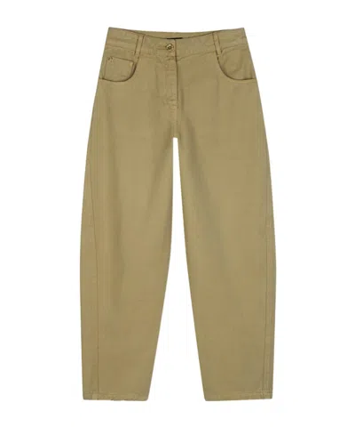 Givenchy Logo-patch Curved-leg Trousers In Green
