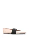 Givenchy Logo-patch Elasticated-strap Ballet Flats In Pink