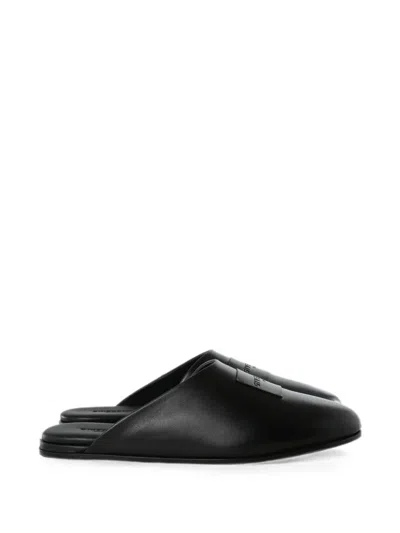 GIVENCHY LOGO-PATCH LEATHER MULES