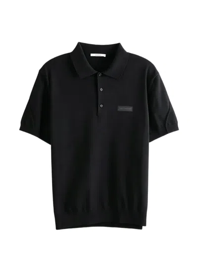Givenchy Logo-patch Polo Shirt In Black