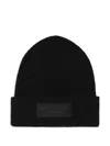 Givenchy Logo-patch Ribbed-knit Beanie Hat In Black