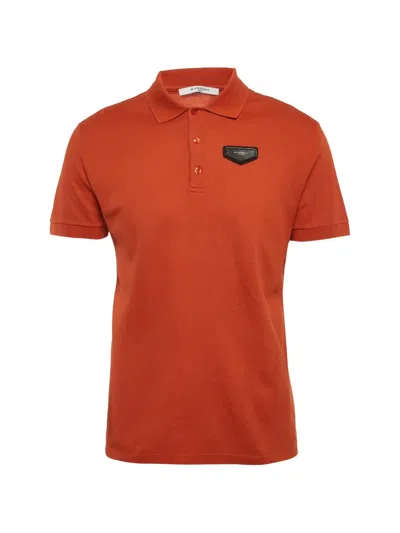 Pre-owned Givenchy Logo-patch Short-sleeve Polo Shirt In Orange