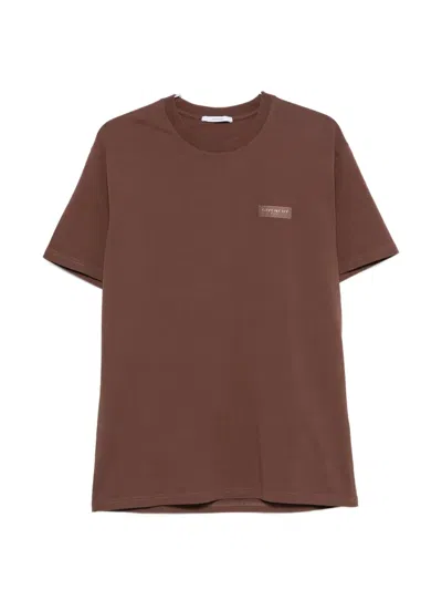 Givenchy Crewneck Sweatshirt With Grosgrain Chest Detail In Marrone