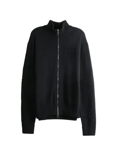 Givenchy Logo-patch Zip-up Sweater In Black