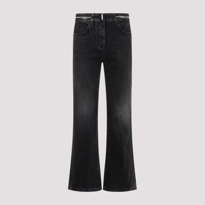 Givenchy Logo-plaque Bootcut Jeans In Gray