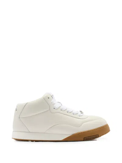 Givenchy Logo-plaque Leather Sneakers In White
