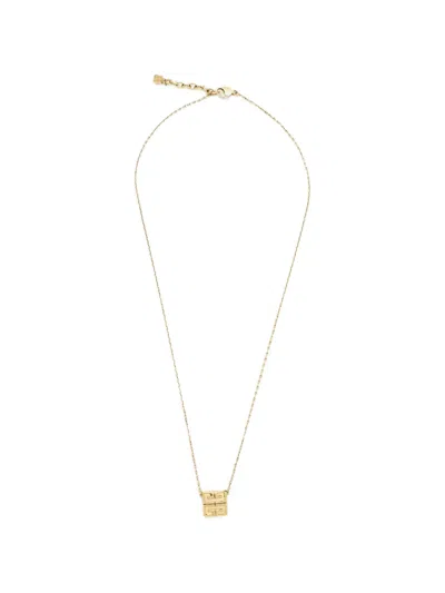 Pre-owned Givenchy Logo-plaque Necklace In Gold