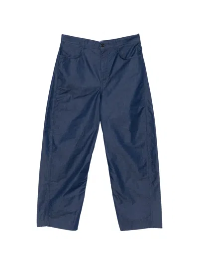 Givenchy Logo-print Belt-loop Trousers In Blue