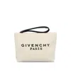 Givenchy Womens Beige Black Brand-print Cotton-blend Pouch In Neutral