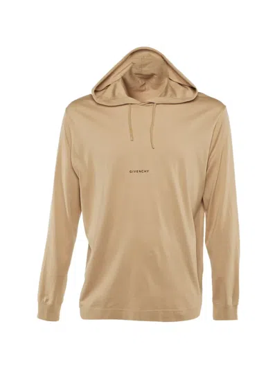 Pre-owned Givenchy Logo-print Cotton Hoodie In Neutral