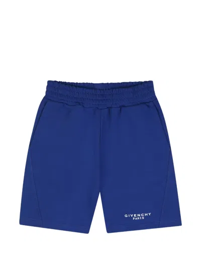 Givenchy Kids' Logo-print Cotton Shorts In Blue