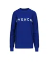 Givenchy Logo-print Cotton Sweatshirt In Blue