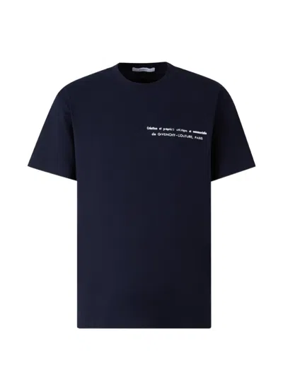 Givenchy Mens Navy Crewneck Text-logo Cotton T-shirt In Blue