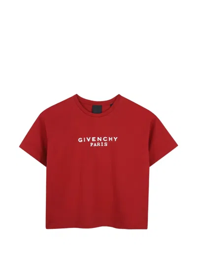 Givenchy Kids' Logo-print Cotton T-shirt In Red