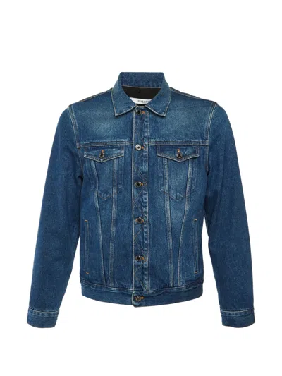 Pre-owned Givenchy Logo-print Denim Jacket In Blue