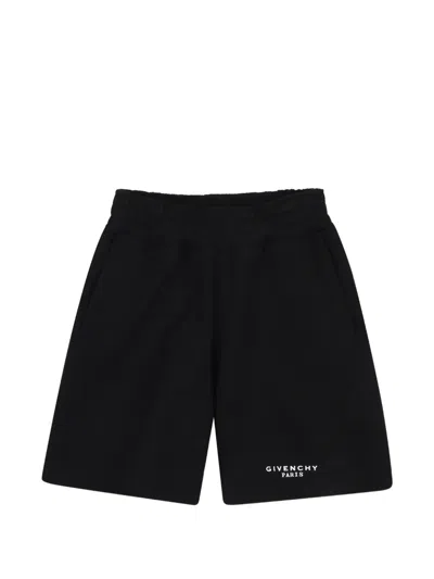 Givenchy Kids' Logo-print Elasticated Shorts In Black