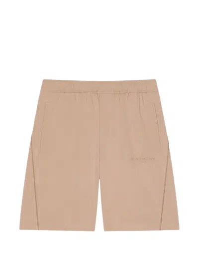 Givenchy Logo-print Elasticated Shorts In Brown