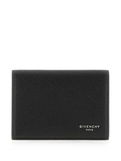 Givenchy Logo-print Grained Leather Bi-fold Card Holder In Black
