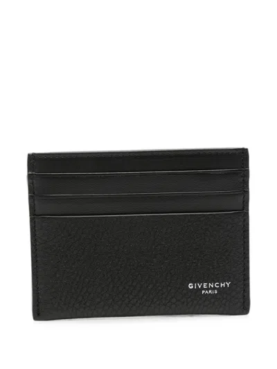 Givenchy Logo-print Grained Leather Card Holder In Black