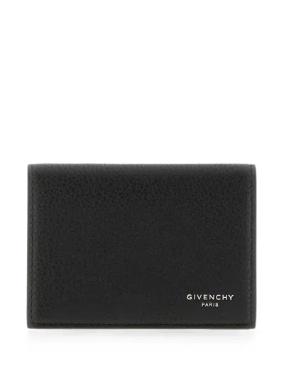Givenchy Logo-print Grained Leather Card Holder In Black