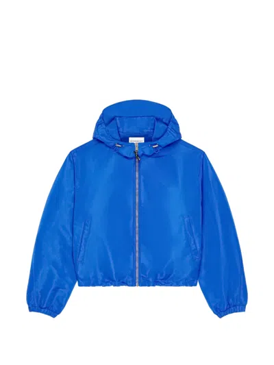 Givenchy Logo-print Hooded Jacket In Blue