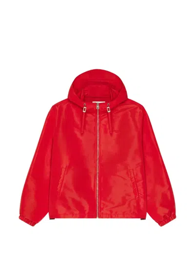 Givenchy Logo-print Hooded Jacket In Red