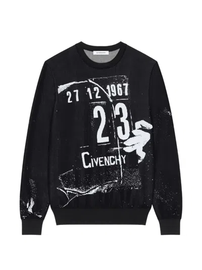 Givenchy Logo-print Knitted Sweater In Blue
