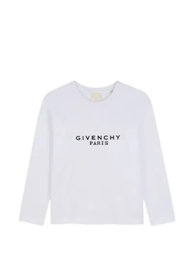 Givenchy Kids' Logo-print Long-sleeved T-shirt In White