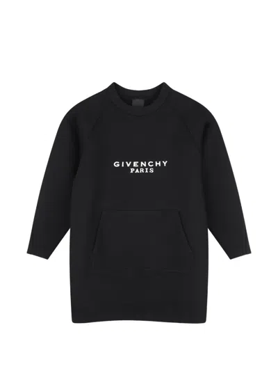 Givenchy Kids' Logo-print Raglan-sleeve Dress In Black