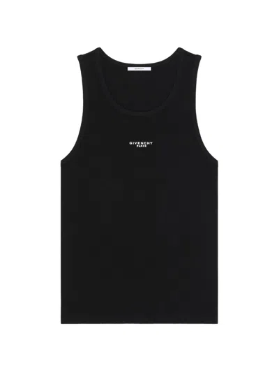 Givenchy Logo-print Ribbed Tank Top In Black