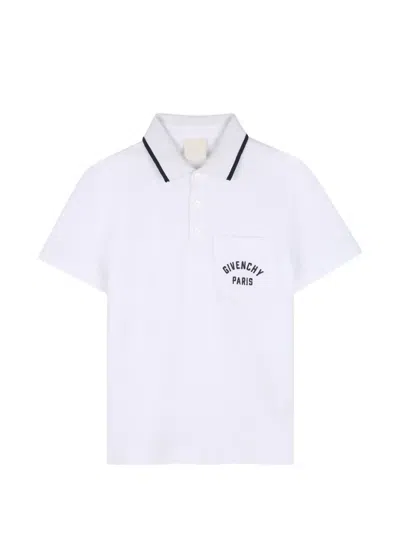 Givenchy Kids' Logo-print Short-sleeve Polo Shirt In White