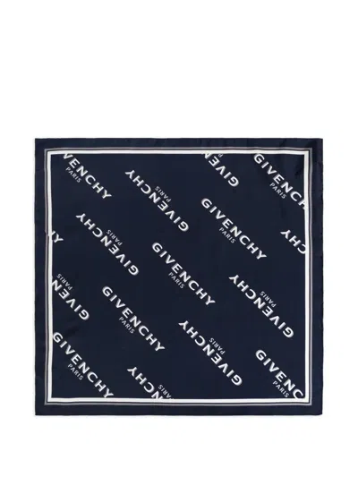 Givenchy Logo-print Silk Scarf In Orange