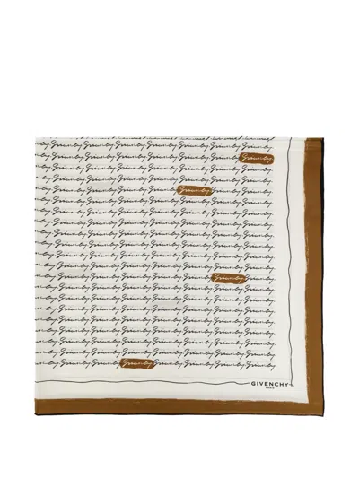 Givenchy Logo-print Silk Scarf In White