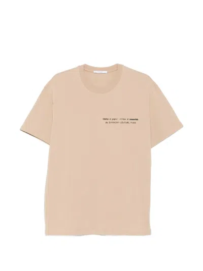 Givenchy Beige Cotton T-shirt In Neutral